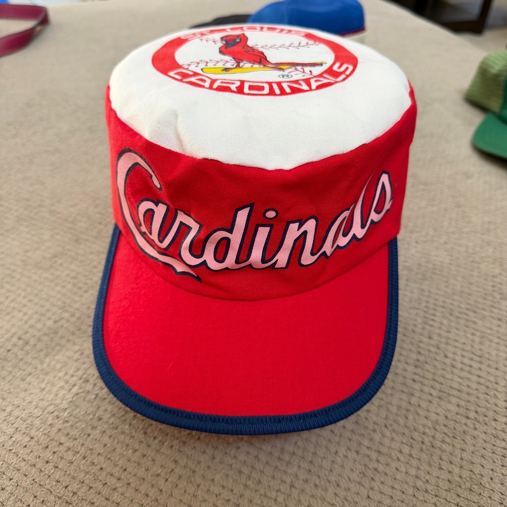 Vintage 90s St Louis Cardinals MLB Painter Hat Twins Enterprises Red White OSFA